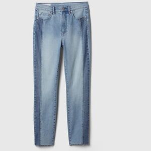 GAP High Rise Patchwork Vintage Slim Jeans - 24 petite NWT
